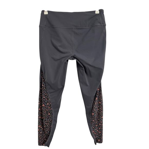 Victoria Sport Victoria's Secret Gray Leopard Print Mesh Athletic Leggings L/G - Picture 2 of 8